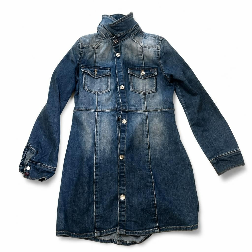 Chemise-veste longue en jean bleue pour enfant | Seconde main | Pourquoi dépenser plus