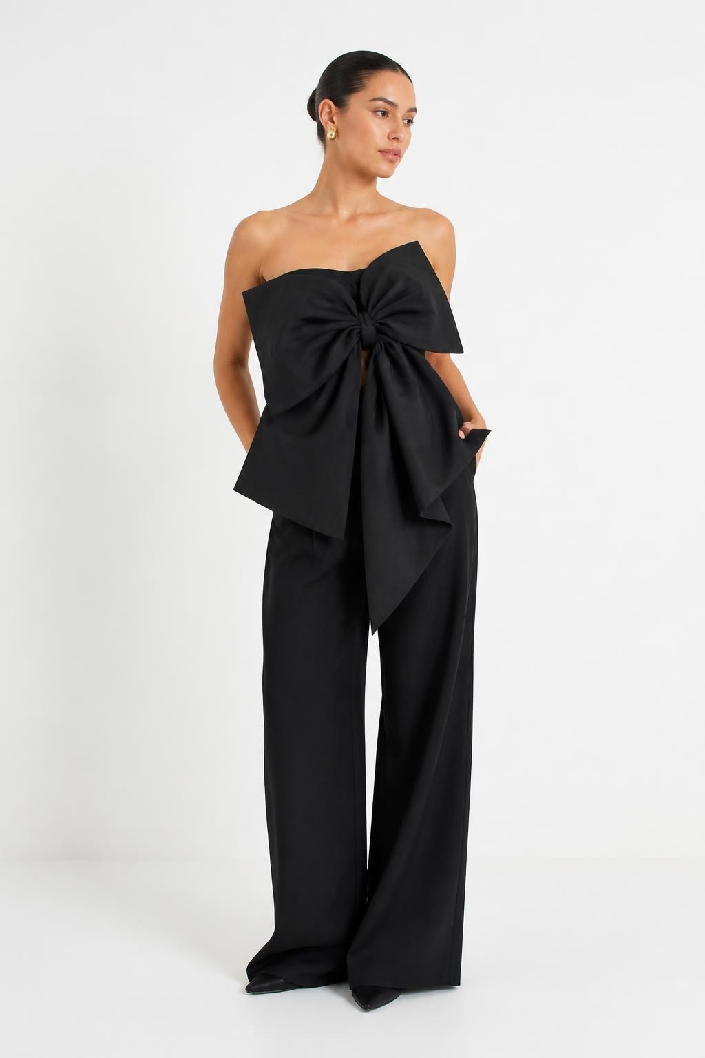 Haut/blouse noir(e) surdimensionné(e) avec nœud | Seconde main | Pourquoi faire moins ?