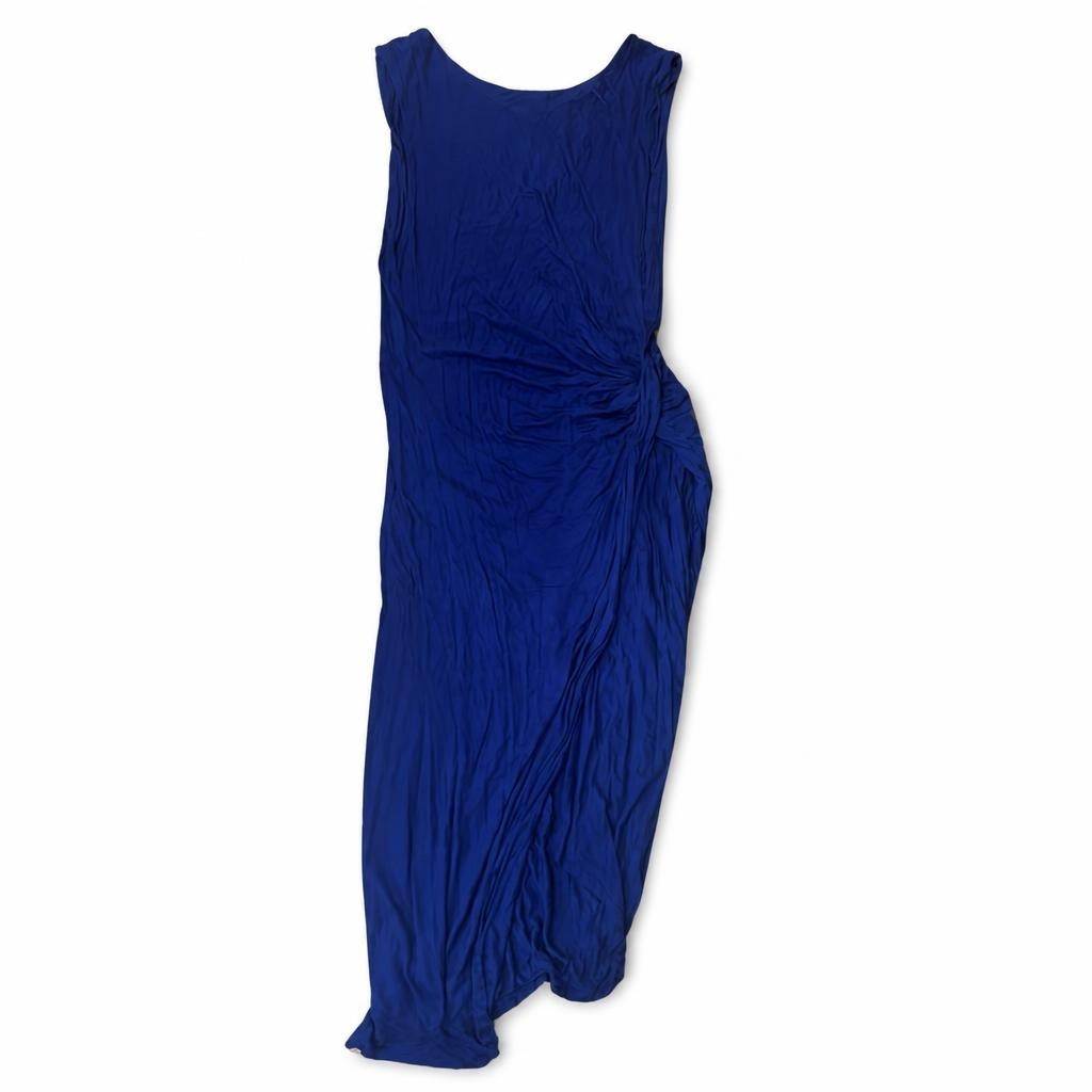 Blue Ruched Asymmetric Maxi Dress, New With Tags | Pre-Loved | Why Go Less