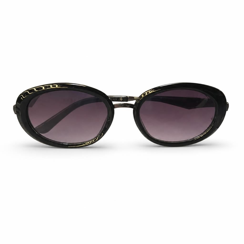 Black and Gold Round-frame Sunglasses | Pre-Loved | Why Go Less