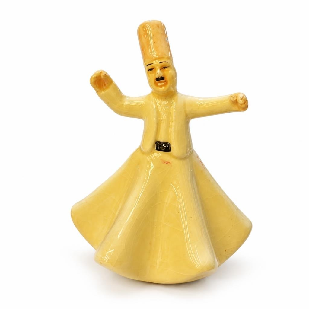 Figurine en céramique Derviche Tourneur, Glaçure Jaune | Seconde main | Pourquoi se contenter de moins