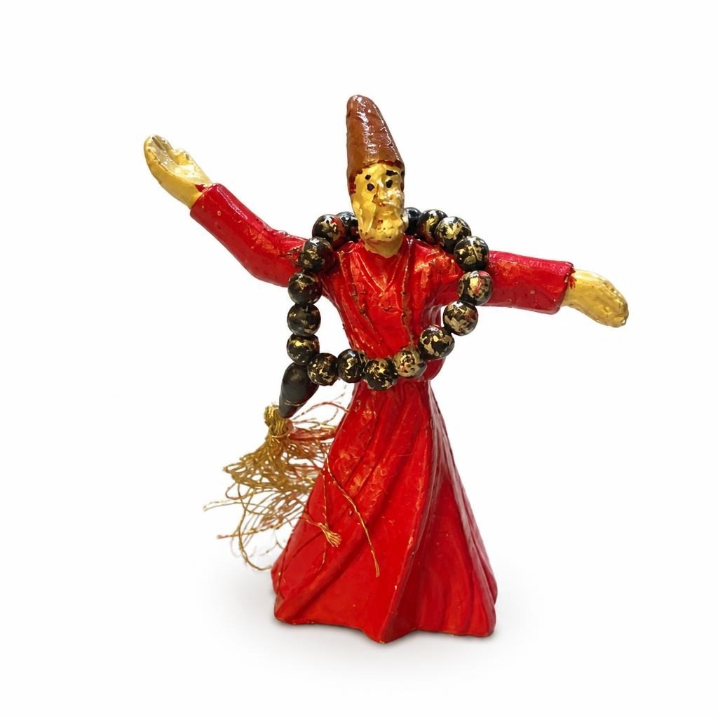 Figurine de Derviche Tourneur Rouge & Or avec Perles | Seconde Main | Pourquoi se contenter de moins