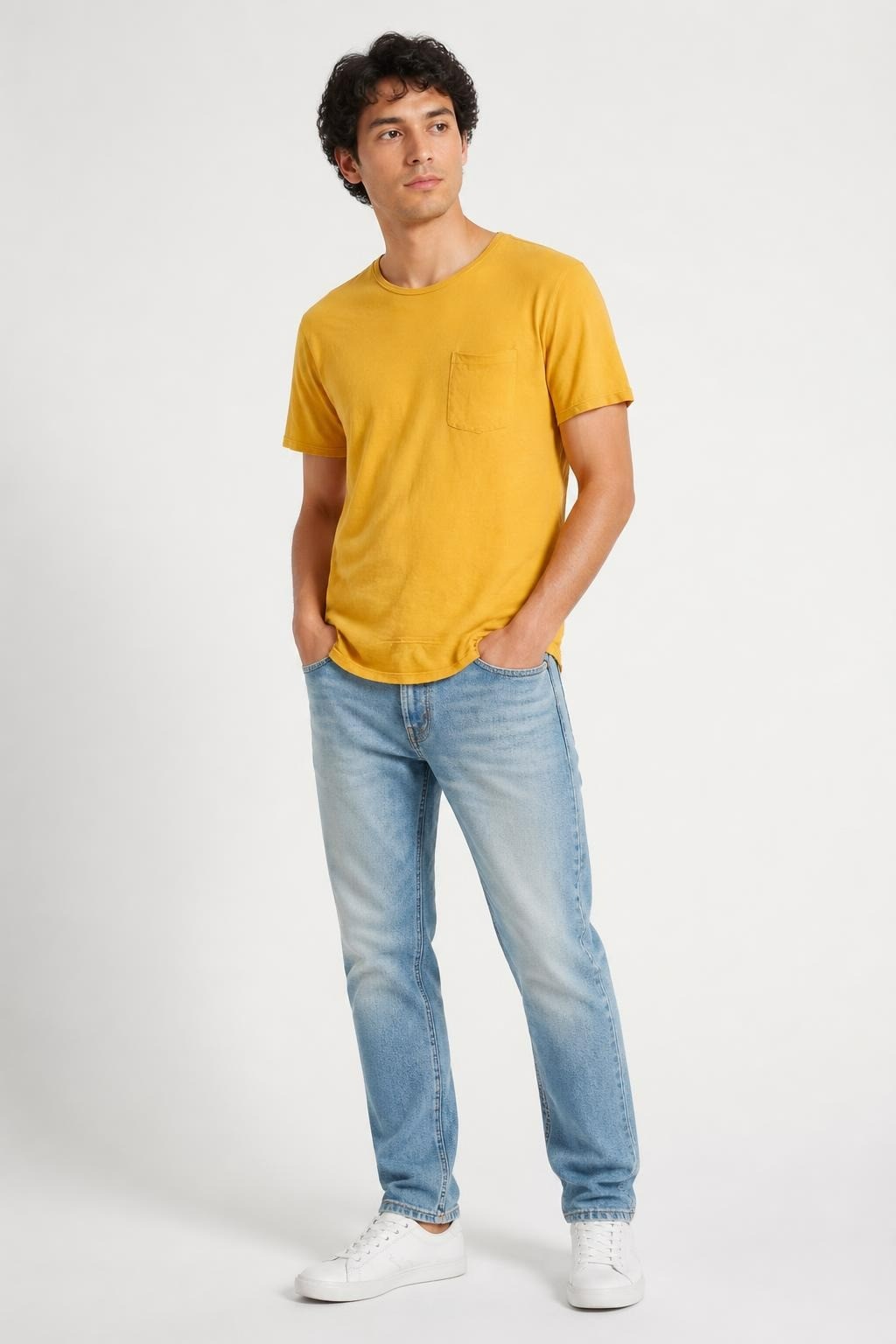 Jack & Jones Mustard Yellow Pocket Tee | Pre-Loved | Why Go Less