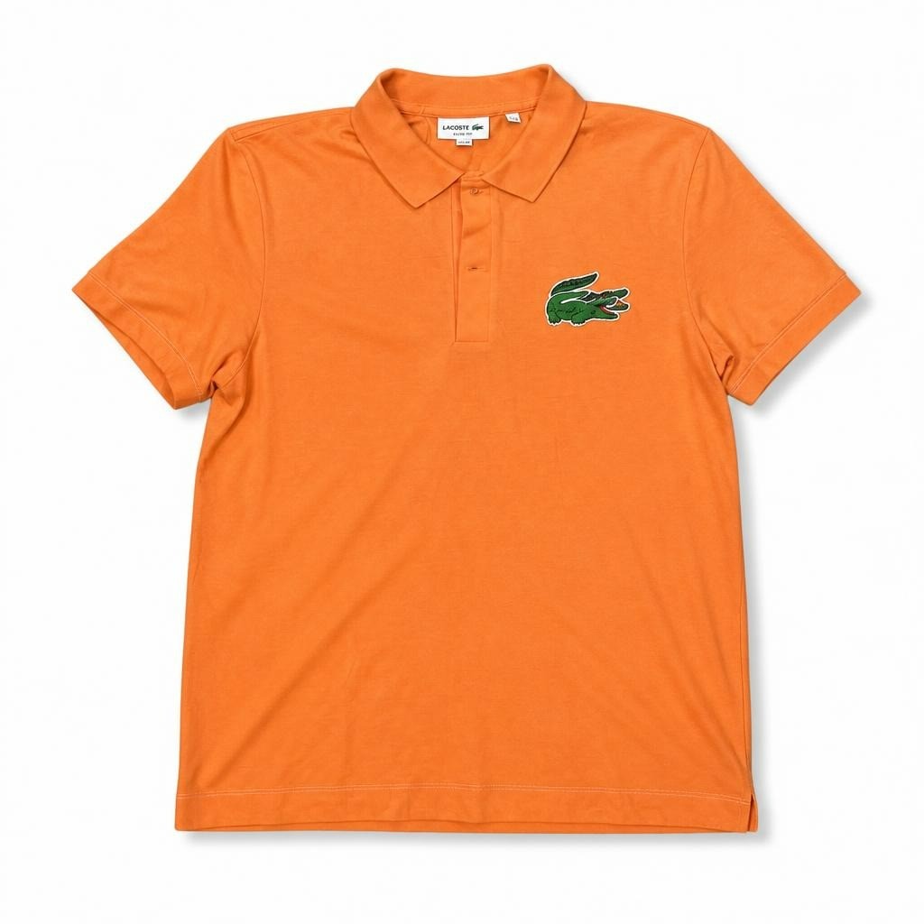 Lacoste Big Croc Polo Shirt Orange | Pre-Loved | Why Go Less