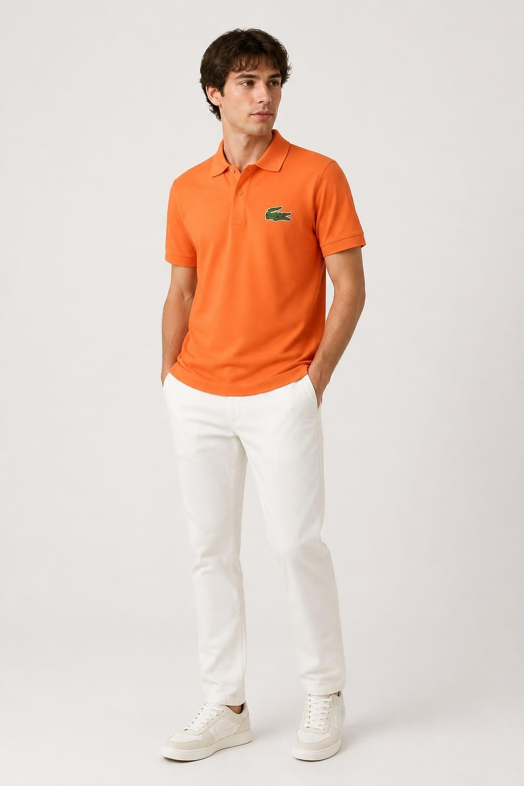 Lacoste Big Croc Polo Shirt Orange | Pre-Loved | Why Go Less