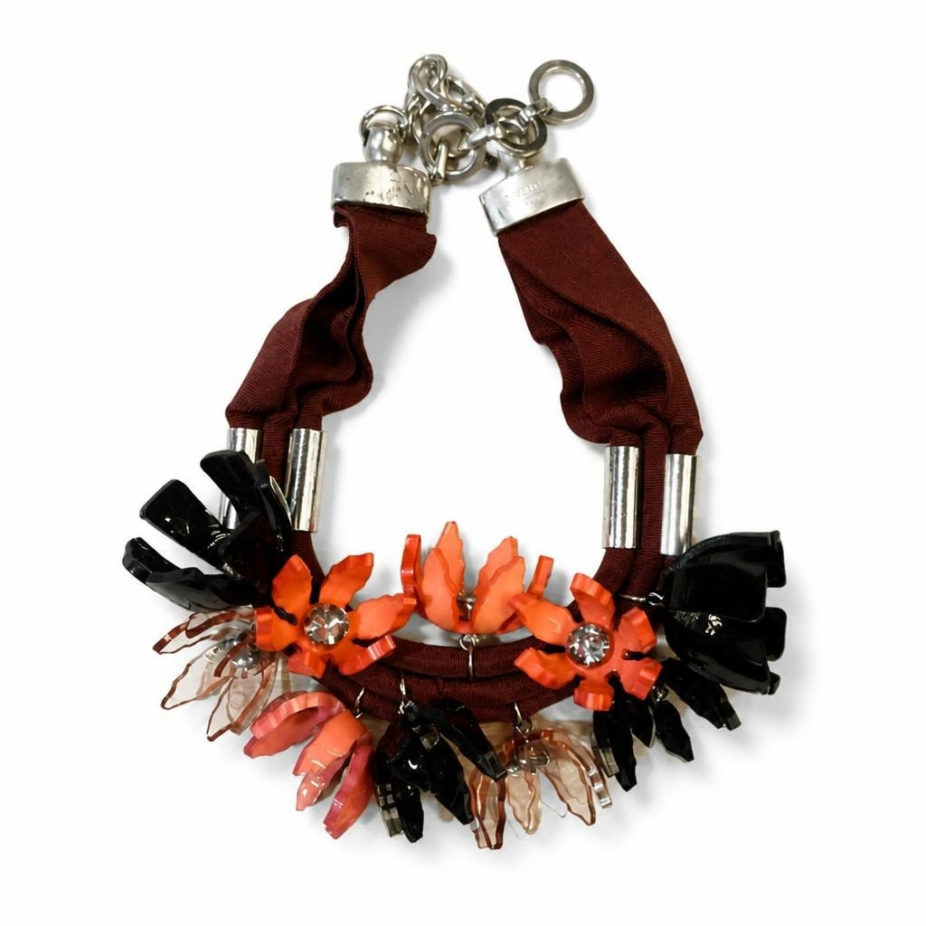 Marni-Style Ribbon Floral Statement Necklace | Pre-Loved | Why Go Less