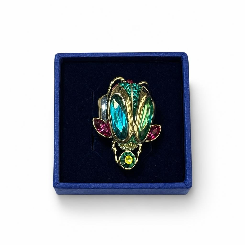 Bague Scarabée en Cristal Multicolore Ton Or | Deuxième main | Pourquoi se contenter de moins bien
