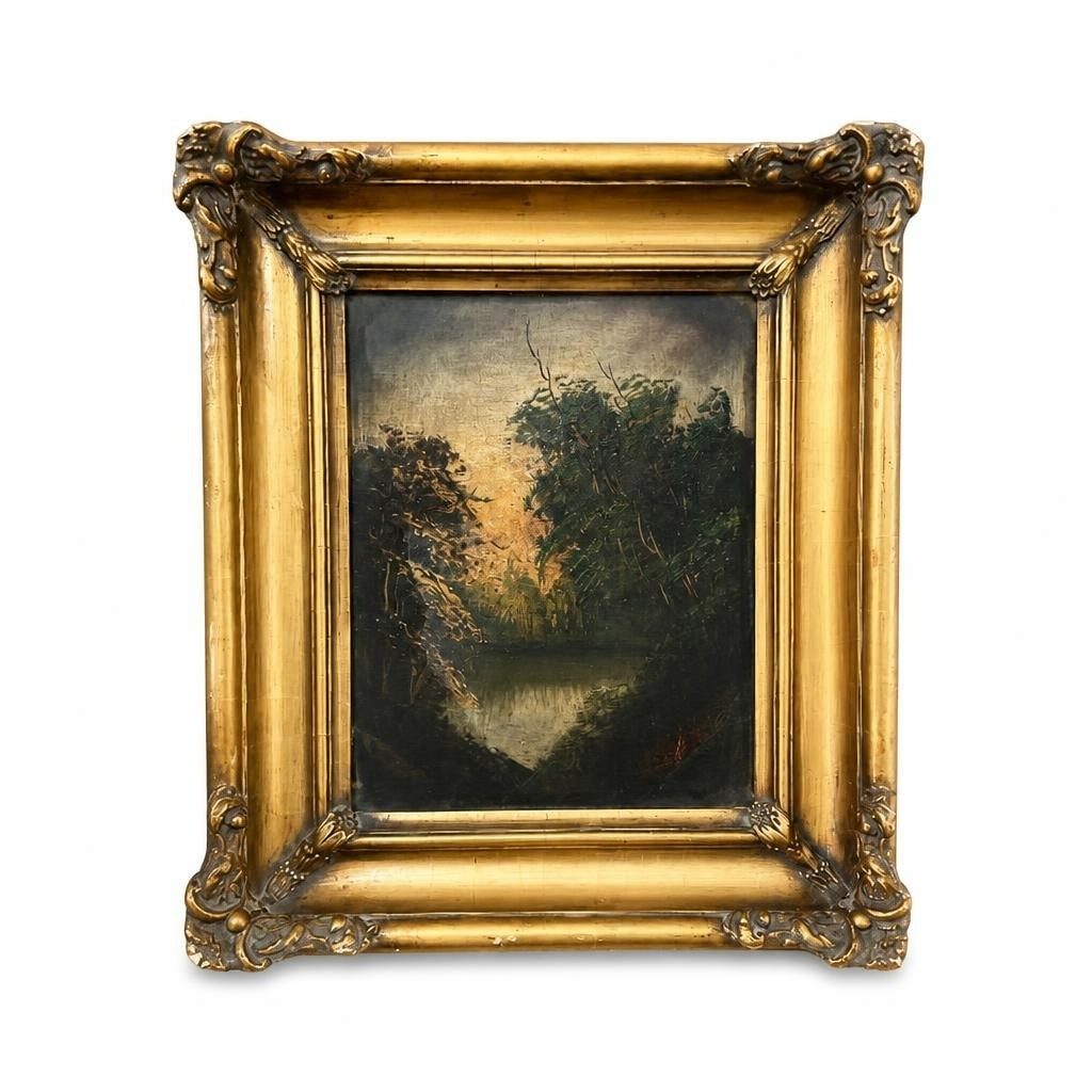 Antique Oil Painting Landscape Gold Ornate Frame | Pre-Loved | Why Go Less