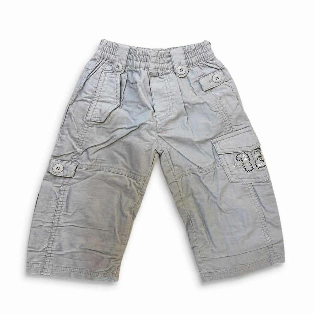 Kids Cargo Pants Light Grey Elastic Waist | New | Why Go Less