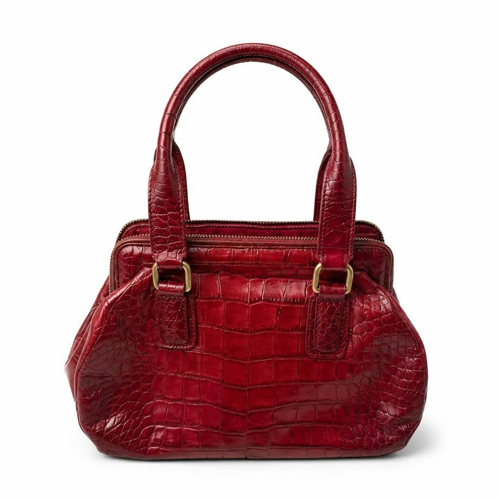 Mini sac à main en cuir embossé croco rouge | Seconde main | Pourquoi se priver ?