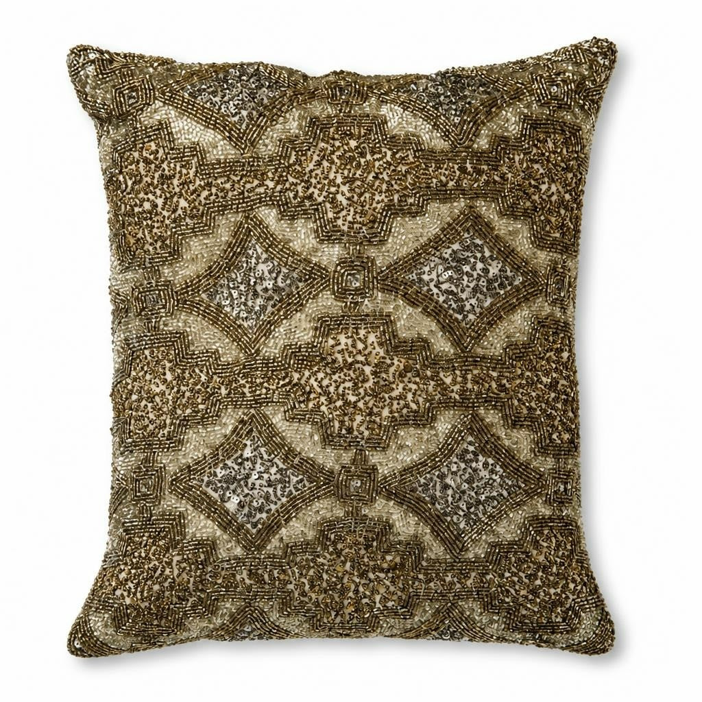 Coussin décoratif à sequins blancs | Seconde main | Pourquoi faire moins bien