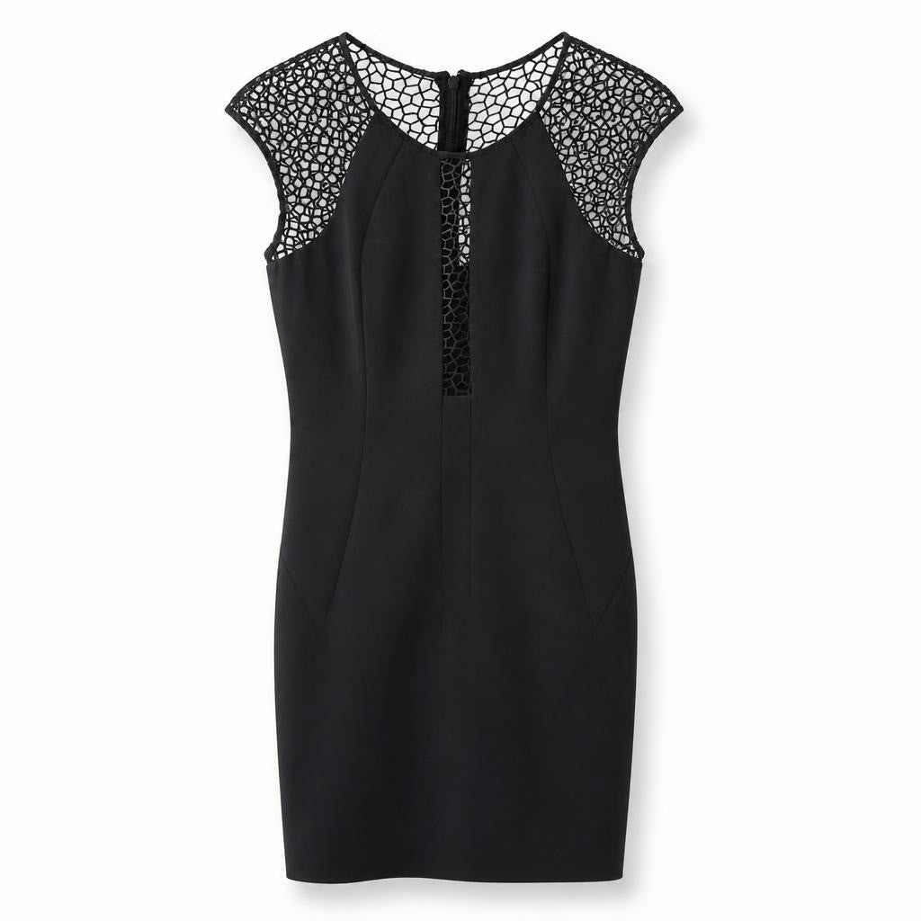 Silvian Heach Black Lace Yoke Mini Dress | New | Why Go Less