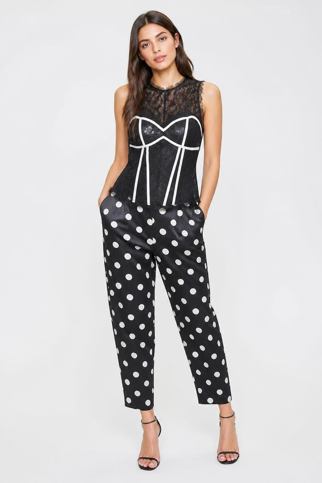 Black Strapless Knit Top with White Trim - at Why Go Less, Lebanon