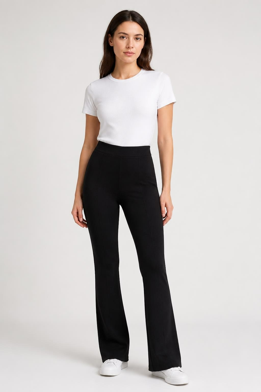 Black Stretchy Leggings Or Pants, Women - on model shot, second-hand at Why Go Less, Dekwaneh, Lebanon