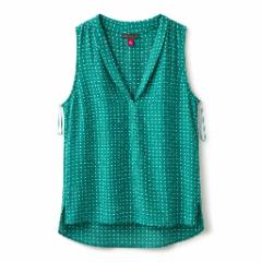 Vince Camuto Green Polka Dot Sleeveless V-neck Blouse - at Why Go Less, Lebanon