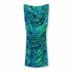 Lauren Ralph Lauren Green Floral Ruched Dress - at Why Go Less, Lebanon