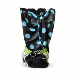 Black and Teal Polka Dot Drawstring Bag - at Why Go Less, Lebanon