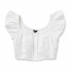 Harley's White Ruffled Cotton Crop Top - at Why Go Less, Lebanon