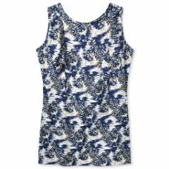 Blue Crane Print Short-sleeve Shift Dress - at Why Go Less, Lebanon