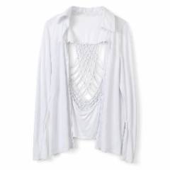 Vipart White Cutout Woven-back Shirt - at Why Go Less, Lebanon