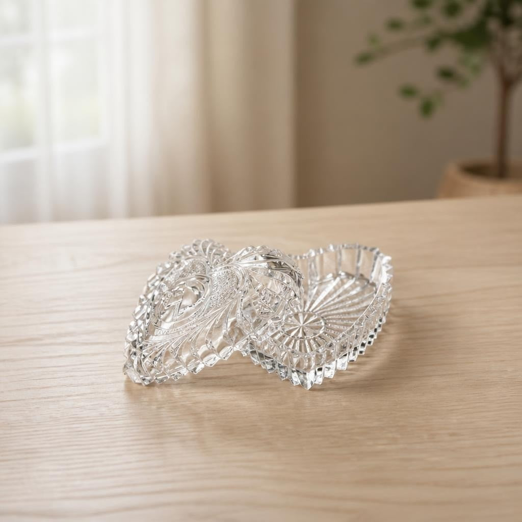 Boîte à bijoux en verre de cristal en forme de cœur avec couvercle | Déjà aimé | Pourquoi se contenter de moins