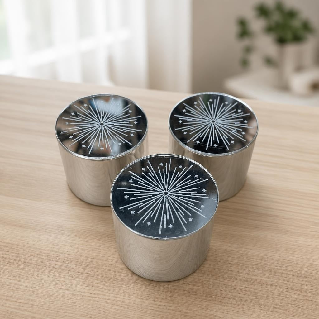Set of 3 silver starburst cocktail glasses | Pre-Loved | Why Go Less