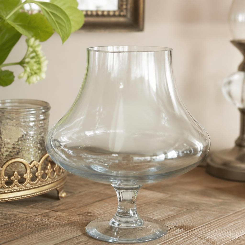 Large clear glass brandy snifter vase, oversized | Pre-Loved | Why Go Less