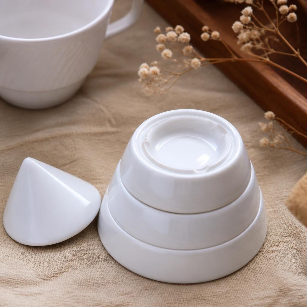White ceramic nesting bowls set, 3 pieces | Pre-Loved | Why Go Less