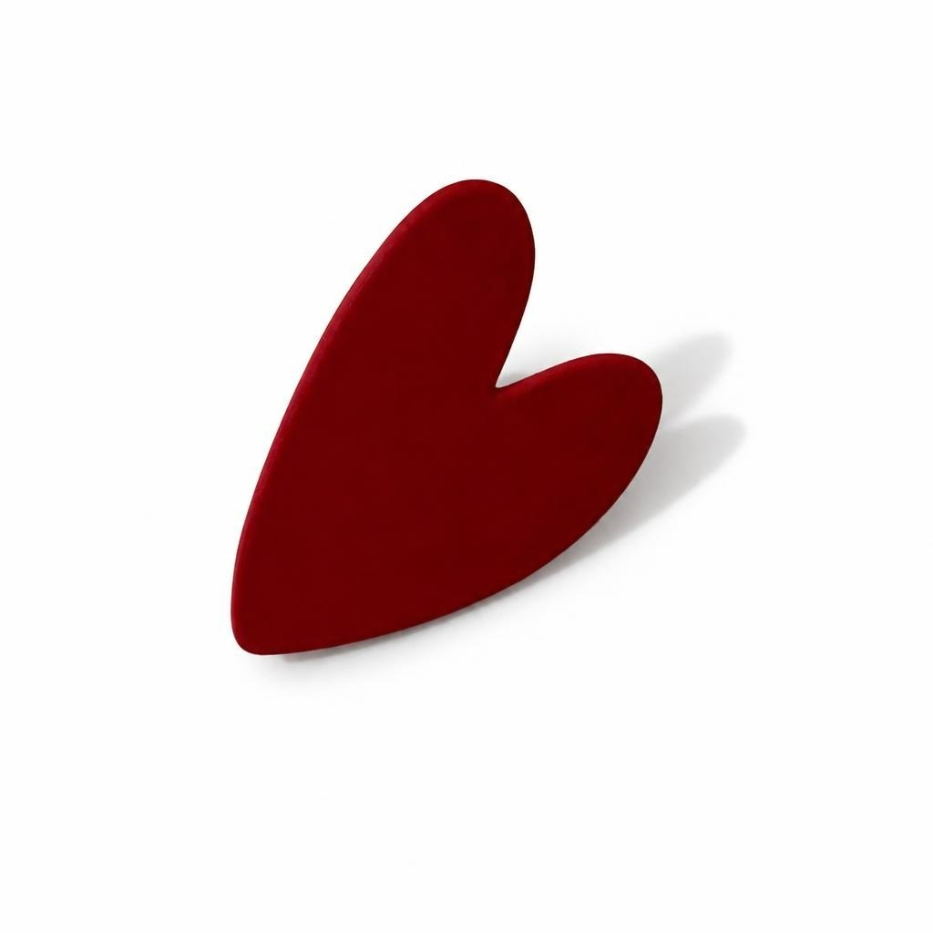Red Matte Heart-shaped Decorative Object/brooch | New | Why Go Less