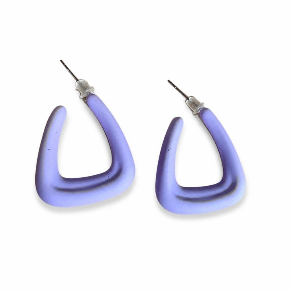 Matte Lavender Purple Geometric Triangle Hoop - second-hand at Why Go Less