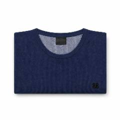 Navy Blue Crew-neck Sweater - at Why Go Less, Lebanon