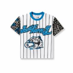 Striped Baseball Jersey, Leopard Print Detail - at Why Go Less, Lebanon