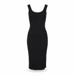 Black Sleeveless Bodycon Midi Dress - at Why Go Less, Lebanon
