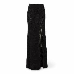 Black Crochet Bandeau Crop Top & Maxi Skirt Set - at Why Go Less, Lebanon