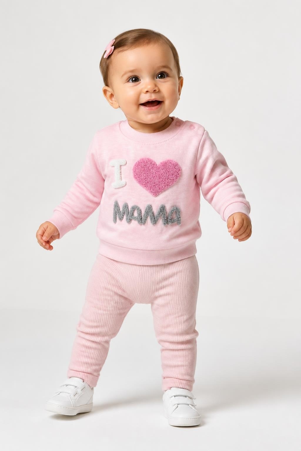 I Love Mama Pink Baby Sweatshirt, 6-9M - at Why Go Less, Lebanon