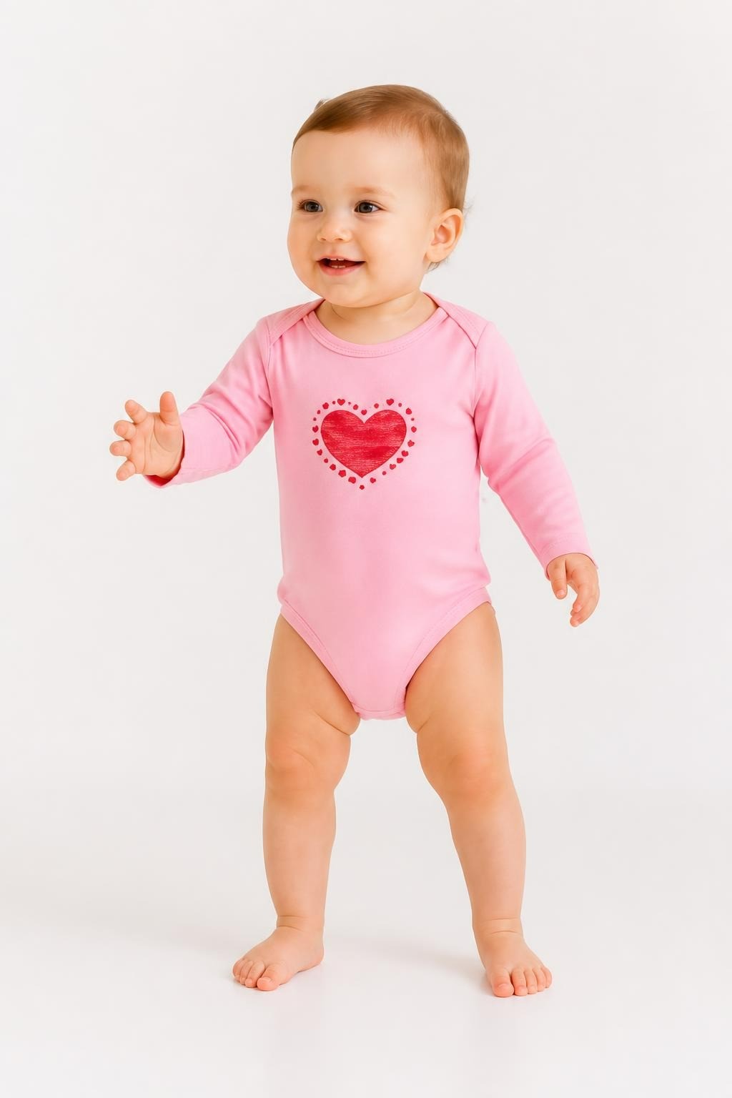 Pompelo Pink Heart Bodysuit 6-9M - at Why Go Less, Lebanon