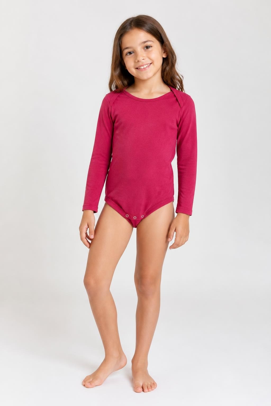 Pink gray plaid soft knit top, 5-9y - on model shot, second-hand at Why Go Less, Dekwaneh, Lebanon
