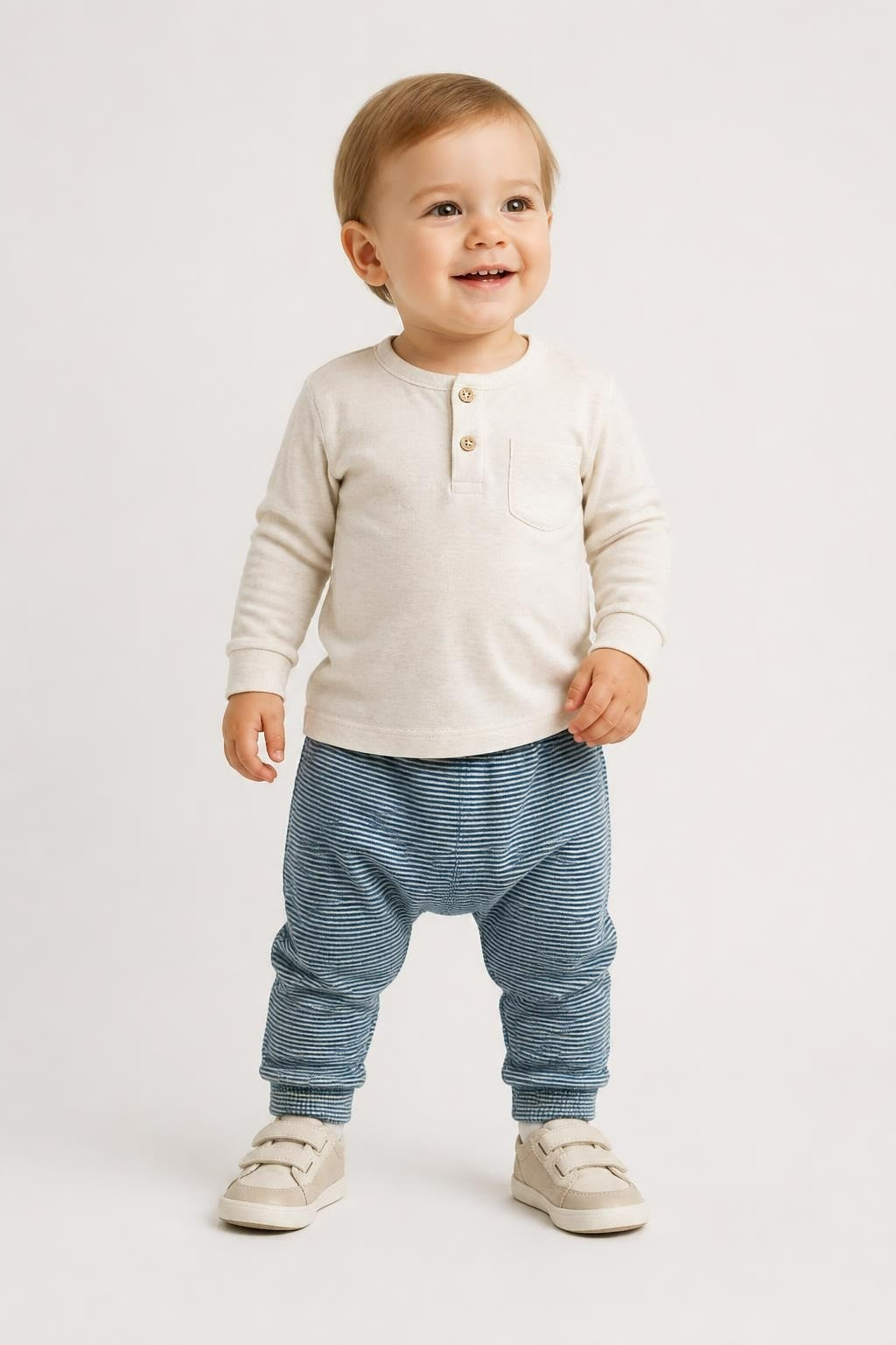 Striped Blue Baby Pants, Size Unknown - at Why Go Less, Lebanon