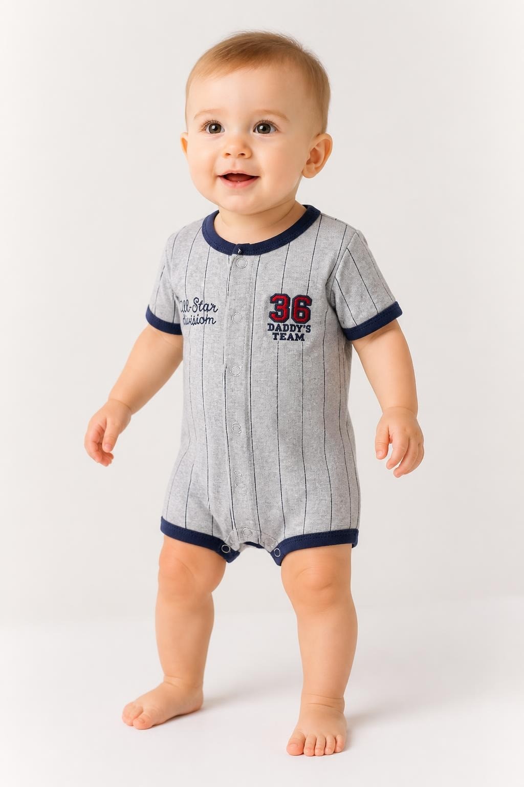 Cloud Island Newborn Zip Sleepsuit, Grey Cross Print - at Why Go Less, Lebanon