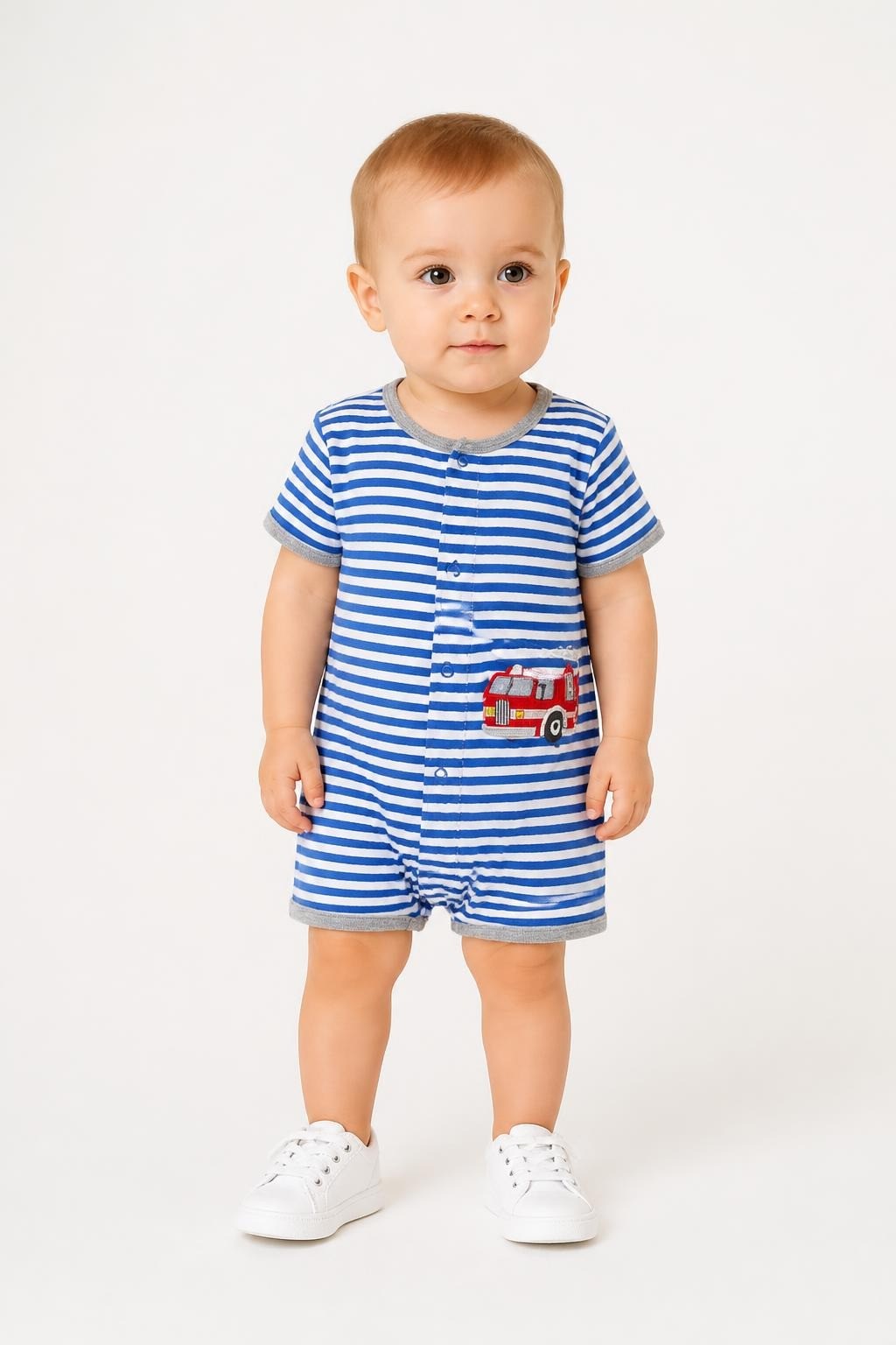 Baby Pinstripe Bodysuit All-star Daddy's Team, Grey - at Why Go Less, Lebanon