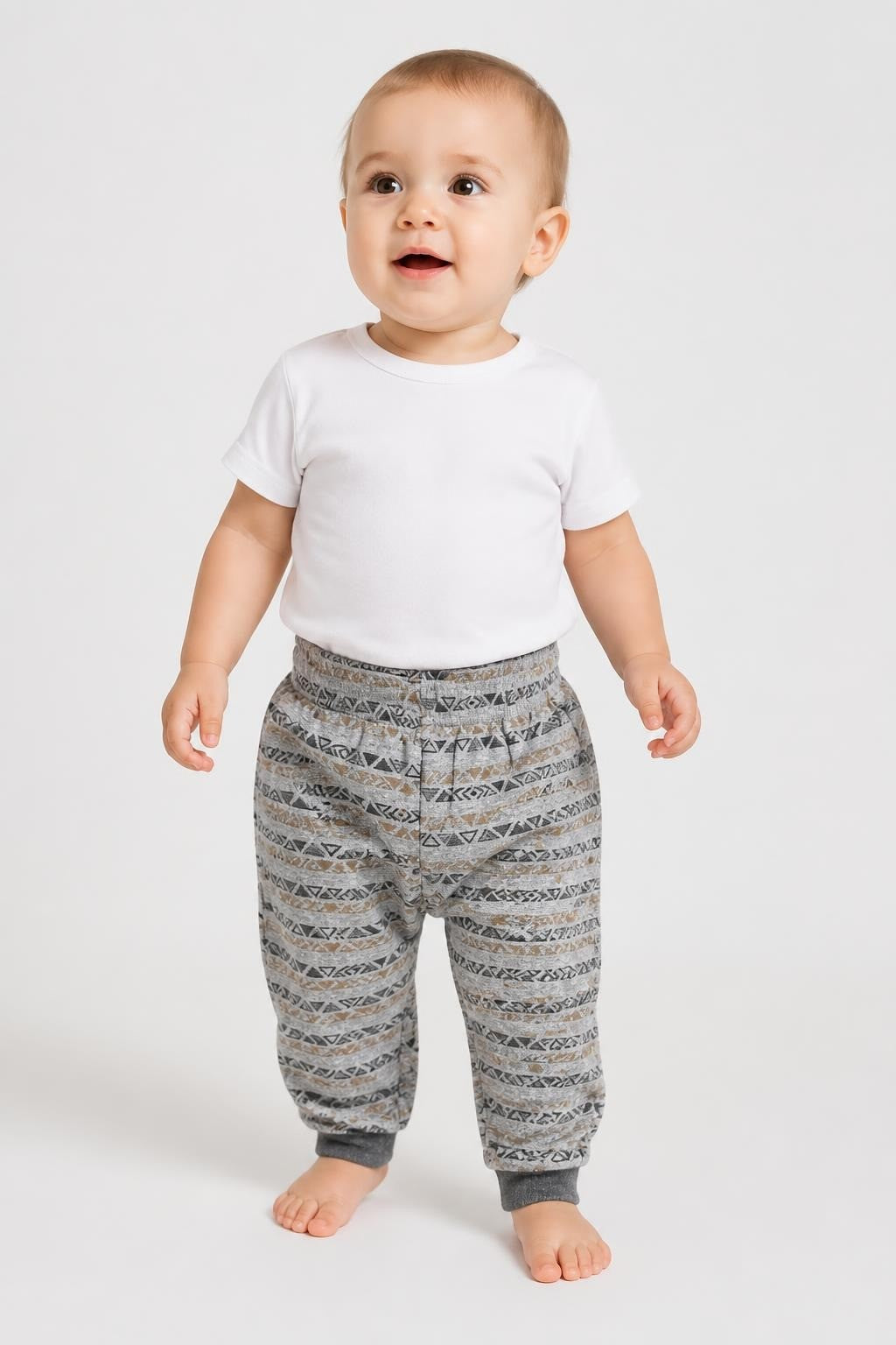 Gray & White Striped Baby Pants - at Why Go Less, Lebanon