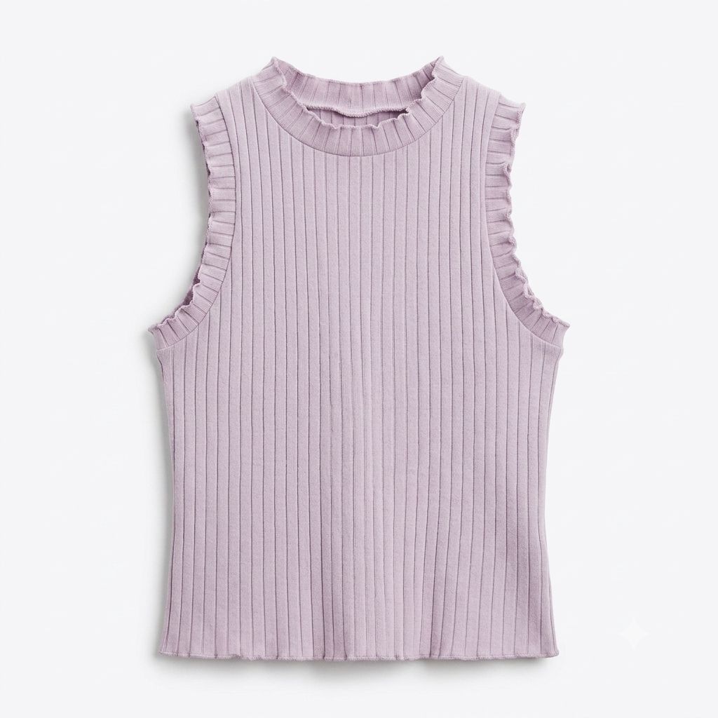 Light Purple Ribbed Sleeveless Tank Top | Pre-Loved | Why Go Less-1