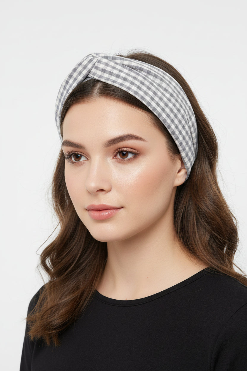 Fabric Headbands Set of 3 Gingham and Polka Dot | Pre-Loved | Why Go Less-3