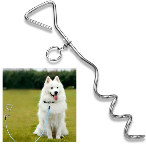 Heavy-Duty Spiral Dog Tie-Out Stake | Metal Ground Anchor for Yard & Camping - Digollo at Why Go Less, Lebanon