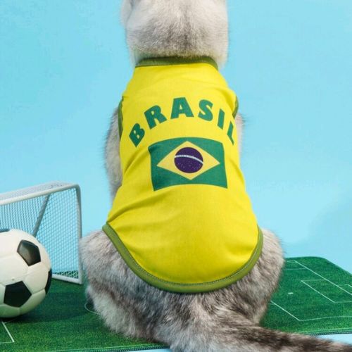 Brazil Flag Pattern Pet Jersey - Lightweight Breathable Dog & Cat Tank Top - Digollo at Why Go Less, Lebanon