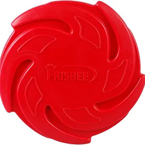 Durable Rubber Dog Frisbee - Red Aerodynamic Flying Disc Toy - Digollo at Why Go Less, Lebanon