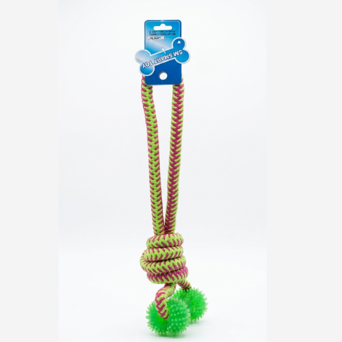 Durable Rope Tug & Teething Rubber Dumbbell Dog Toy - Digollo at Why Go Less, Lebanon