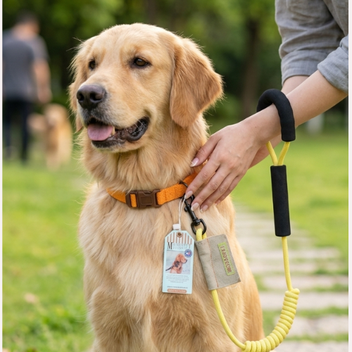 Heavy Duty Bungee Dog Leash & Collar Set - Padded Handle, Shock Absorbing - Digollo at Why Go Less, Lebanon