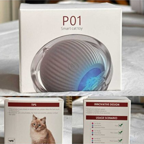 Interactive Smart Cat Toy Ball - Automatic Rolling Motion, USB Rechargeable & LED Light - Digollo at Why Go Less, Lebanon