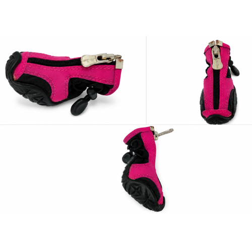 Waterproof Dog Boots with Zipper & Anti-Slip Rubber Sole - Pink Protective Dog Shoes - Digollo at Why Go Less, Lebanon (2)